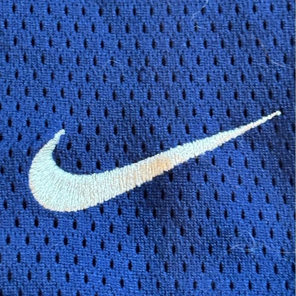 Nike Mens Mesh Athletic Shorts Navy Blue Embroidered Swoosh XL Gym Basketball